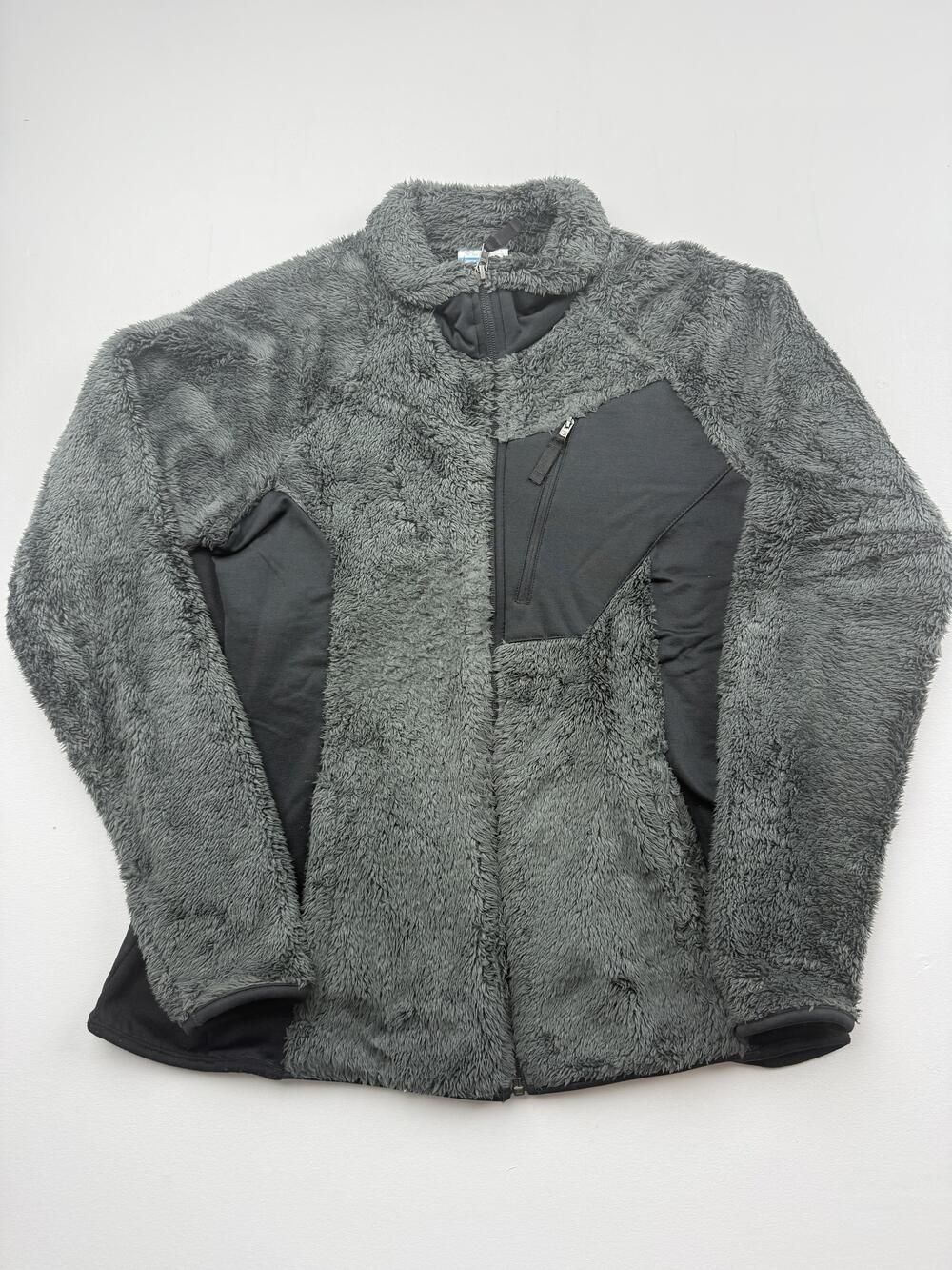 Columbia Jacket Womens Medium Gray Plush Fleece Full Zip Zipper Pockets Outdoor